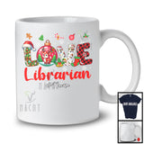 Personalized LOVE Librarian; Amazing Christmas Plaid Ornament; Custom Name Librarian T-Shirt