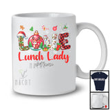 Personalized LOVE Lunch Lady; Amazing Christmas Plaid Ornament; Lunch Lady Custom Name T-Shirt