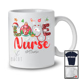 Personalized LOVE Nurse; Amazing Christmas Plaid Ornament; Custom Name Nurse T-Shirt