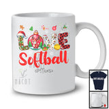 Personalized LOVE Softball; Amazing Christmas Plaid Ornament; Custom Name Softball Player T-Shirt