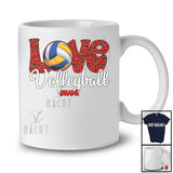 Personalized LOVE Volleyball; Amazing Valentine Leopard Volleyball; Women Custom Name Player T-Shirt