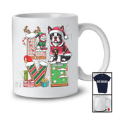 Personalized LOVE, Adorable Christmas Custom Name Boston Terrier Santa, Candy Cane X-mas T-Shirt