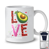 Personalized LOVE; Amazing Valentine's Day Avocado Leopard Hearts; Custom Name Women Single T-Shirt