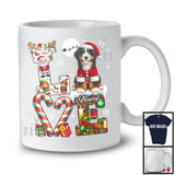 Personalized LOVE, Awesome Christmas Custom Name Bernedoodle Santa, Plaid Animal T-Shirt
