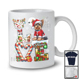 Personalized LOVE, Awesome Christmas Custom Name Yorkshire Terrier Santa, Plaid Animal T-Shirt