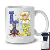 Personalized LOVE; Happy Hanukkah Decoration Custom Name Dobermann Owner; Family Group T-Shirt