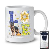 Personalized LOVE; Happy Hanukkah Decoration Custom Name German Shepherd Owner; Family Group T-Shirt