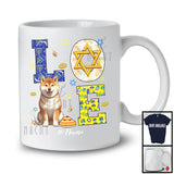 Personalized LOVE; Happy Hanukkah Decoration Custom Name Shiba Inu Owner; Family Group T-Shirt