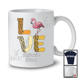 Personalized LOVE; Lovely Leopard Animal Flamingo Custom Name; Librarian Careers Jobs T-Shirt