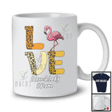 Personalized LOVE; Lovely Leopard Animal Flamingo Custom Name; Lunch Lady Careers Jobs T-Shirt