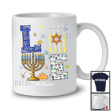 Personalized LOVE; Wonderful Hanukkah Menorah Flute; Custom Name Flutist Musical Instruments T-Shirt