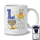 Personalized LOVE; Wonderful Hanukkah Menorah Saxophone; Custom Name Saxophonist T-Shirt