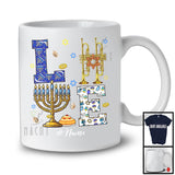 Personalized LOVE; Wonderful Hanukkah Menorah Trumpet; Custom Name Trumpeter Musical Instruments T-Shirt