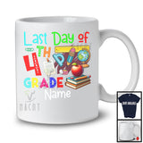 Personalized Last Day Of 4th Grade, Colorful Summer Last Day Of School Things Books, Students T-Shirt