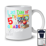 Personalized Last Day Of 5th Grade, Colorful Summer Last Day Of School Things Books, Students T-Shirt