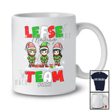 Personalized Lefse Making Team; Amusing Christmas Snow Three Elf; Custom Name Baking Baker T-Shirt