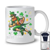 Personalized Leprechaun Playing Football; Joyful St. Patrick's Day Custom Name Football Player T-Shirt