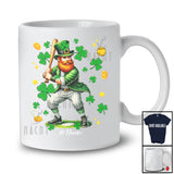 Personalized Leprechaun Playing Softball; Joyful St. Patrick's Day Custom Name Softball Player T-Shirt