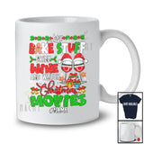 Personalized Let's Bake Stuff Drink Wine Christmas Movies; Cheerful Custom Name Drinking Drunker T-Shirt