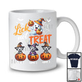 Personalized Lick Not Treat, Lovely Halloween Three Custom Name Dalmatian Witch Owner T-Shirt