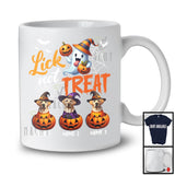 Personalized Lick Not Treat, Lovely Halloween Three Custom Name Labrador Retriever Witch Owner T-Shirt