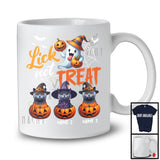 Personalized Lick Not Treat, Lovely Halloween Three Custom Name Russian Blue Witch Owner T-Shirt