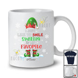 Personalized Like To Smile Smiling Is My Favorite; Wonderful Christmas Elf Snow; Custom Name Family T-Shirt