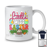 Personalized Little Miss Easter; Lovely Easter Bunny Eggs Hunting; Custom Name Family Group T-Shirt