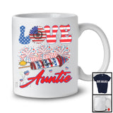 Personalized Love Being Called Auntie, Proud 4th Of July USA Flag Custom Name Family, Patriotic T-Shirt