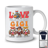 Personalized Love Being Called Gigi, Amazing Thanksgiving Custom Name Three Turkeys, Family T-Shirt
