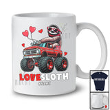 Personalized LoveSloth; Amazing Valentine Custom Name Sloth Sunglasses On Monster Truck T-Shirt