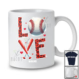 Personalized Love; Joyful Valentine's Day Custom Name Baseball Player; Leopard Hearts T-Shirt