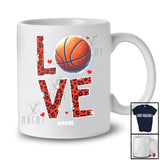 Personalized Love; Joyful Valentine's Day Custom Name Basketball Player; Leopard Hearts T-Shirt