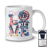 Personalized Love, Lovely 4th Of July Custom Name Border Collie, Sunflower US Flag Patriotic T-Shirt