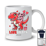 Personalized Lovesalotl; Amazing Valentine Custom Name Axolotl Riding T-Rex; Animal T-Shirt