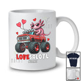 Personalized Lovesalotl; Amazing Valentine Custom Name Axolotl Sunglasses On Monster Truck T-Shirt