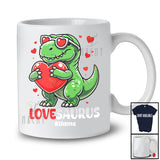 Personalized Lovesaurus; Amusing Valentine Custom Name T-Rex Sunglasses; Hearts Couple T-Shirt