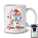 Personalized Macaw Bird Santa On Christmas Tree, Adorable ELF Snow, Custom Name Bird Lover T-Shirt
