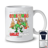 Personalized Make Christmas Great Again; Humorous Gingerbread Trump Riding T-Rex T-Shirt