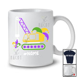 Personalized Mardi Gras Crane Truck Jester Hat; Lovely Mardi Gras Custom Name Boy Driver T-Shirt