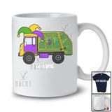 Personalized Mardi Gras Garbage Truck Jester Hat; Lovely Mardi Gras Custom Name Boy Driver T-Shirt