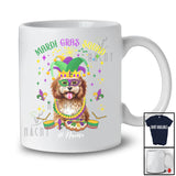 Personalized Mardi Gras Squad; Adorable Custom Name Cockapoo Face; Masked Jester Hat T-Shirt