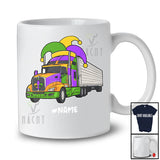 Personalized Mardi Gras Truck Jester Hat; Lovely Mardi Gras Custom Name Boy Driver; Trucker T-Shirt