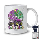 Personalized Mardi Gras; Lovely Mardi Gras T-Rex On Monster Truck; Custom Name Parades T-Shirt