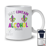 Personalized May Contain Alcohol; Joyful Mardi Gras Custom Name Women; Bra Fake Drinking T-Shirt