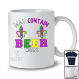 Personalized May Contain Beer; Joyful Mardi Gras Custom Name Men; Bra Fake Drinking T-Shirt