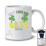 Personalized May Contain Beer; Joyful St. Patrick's Day Custom Name Women; Bra Shamrock Drinking T-Shirt