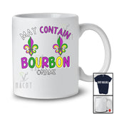 Personalized May Contain Bourbon; Joyful Mardi Gras Custom Name Women; Bra Fake Drinking T-Shirt