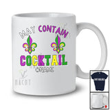 Personalized May Contain Cocktail; Joyful Mardi Gras Custom Name Men; Bra Fake Drinking T-Shirt