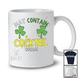 Personalized May Contain Cocktail; Joyful St. Patrick's Day Custom Name Women; Bra Shamrock Drinking T-Shirt